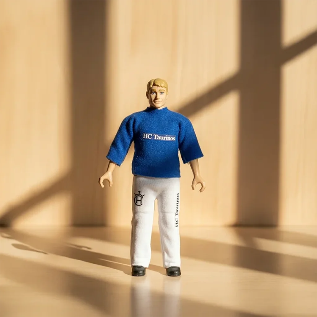 Recortador de toros azul miniatura artesanal