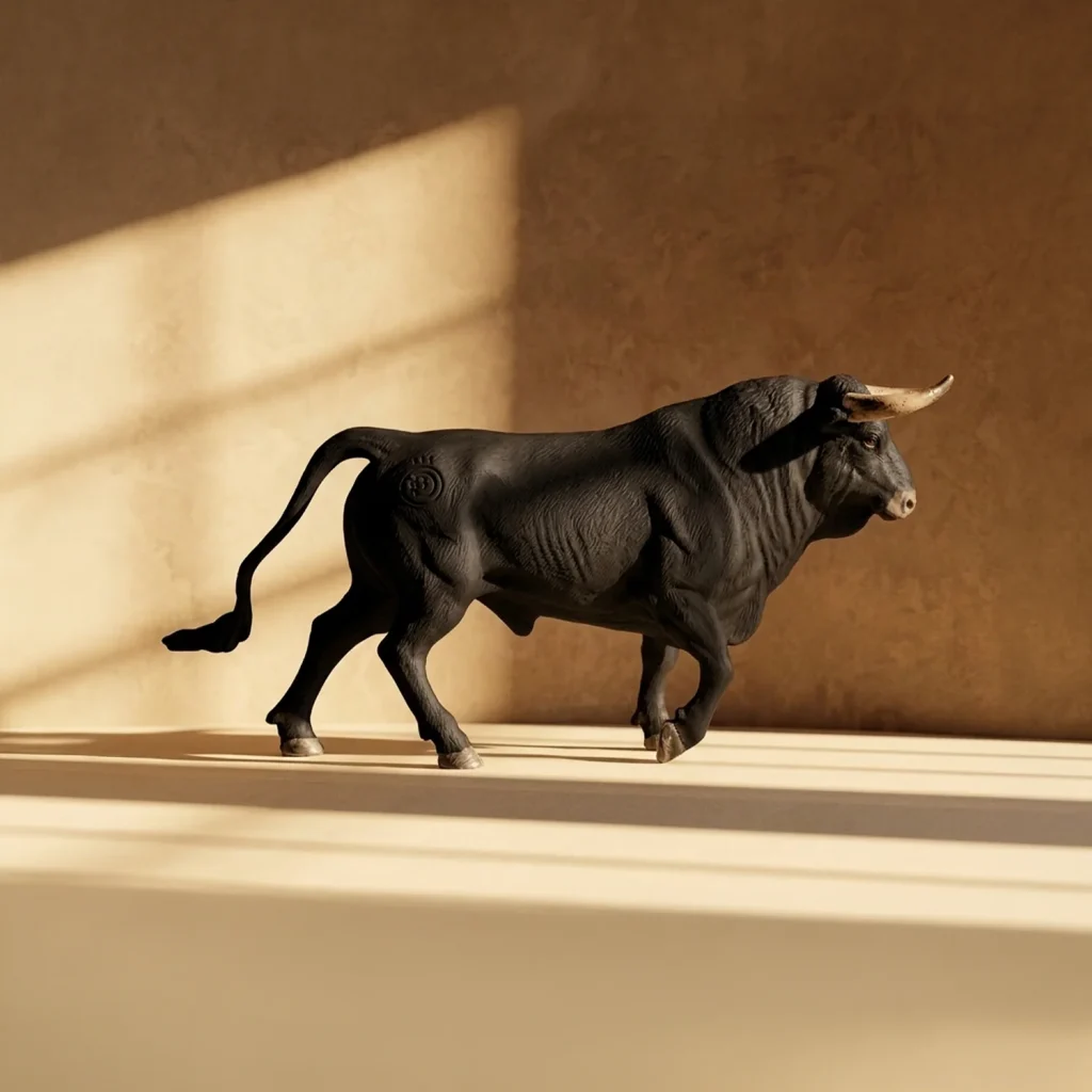 Toro bravo negro zaino miniatura